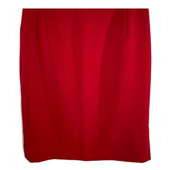 Charles Gray Red Wool Pencil Skirt Size 4 | Lined Classic Fall Holiday Work - Picture 4 of 10